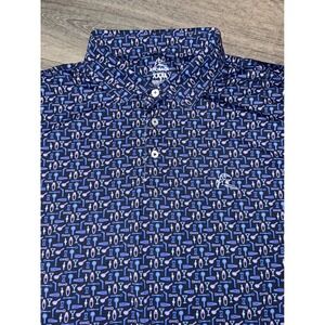 Rhoback Mens XXXL‎ performance Golf Polo SS All Over Print cocktail of cocktails